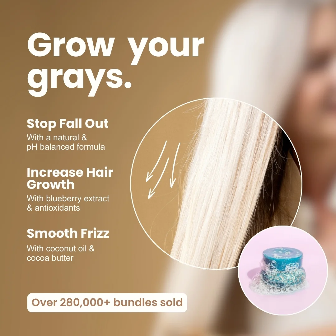 Static ad example: Humby Organics grow your grays ad