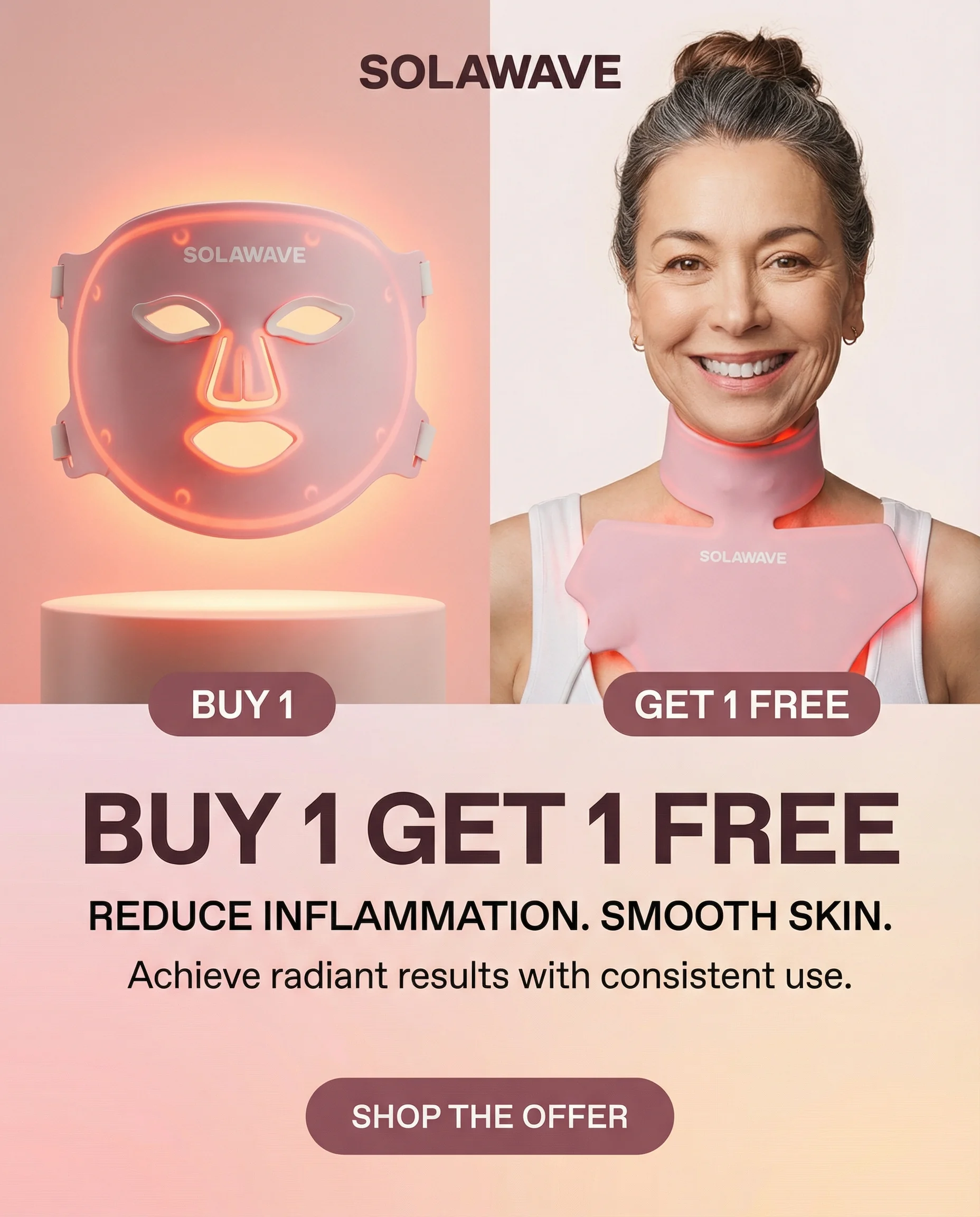 Static ad example: Solawave buy one get one free offer ad