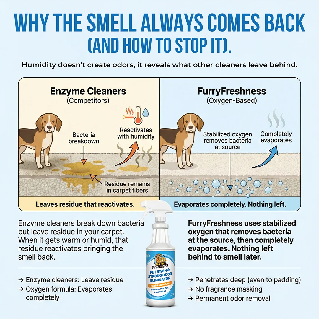 Static ad example: FurryFreshness enzyme cleaner comparison diagram ad