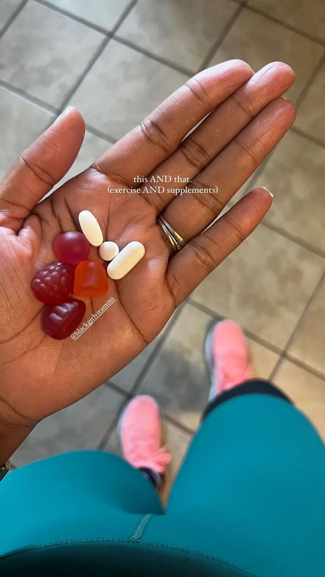 Static ad example: Black Girl Vitamins UGC-style palm photo ad
