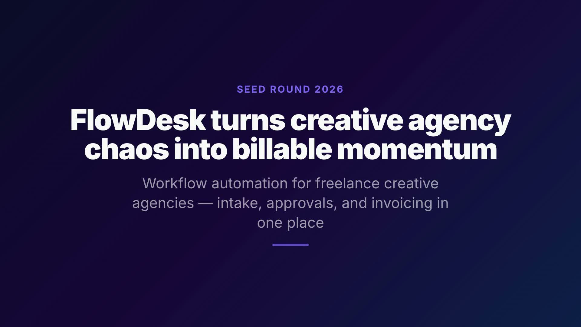 FlowDesk — Investor Pitch